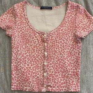 brandy melville pink cheetah zelly top